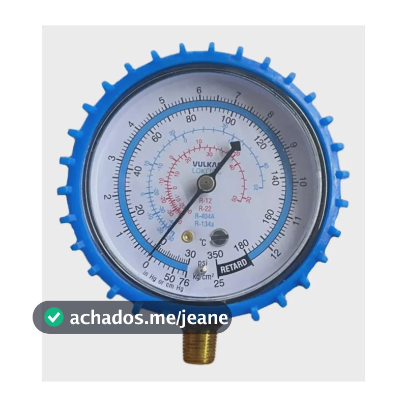 Manômetro Baixa Pressão Vulkan VLRG-250B Gases R134A R22 R404 R12