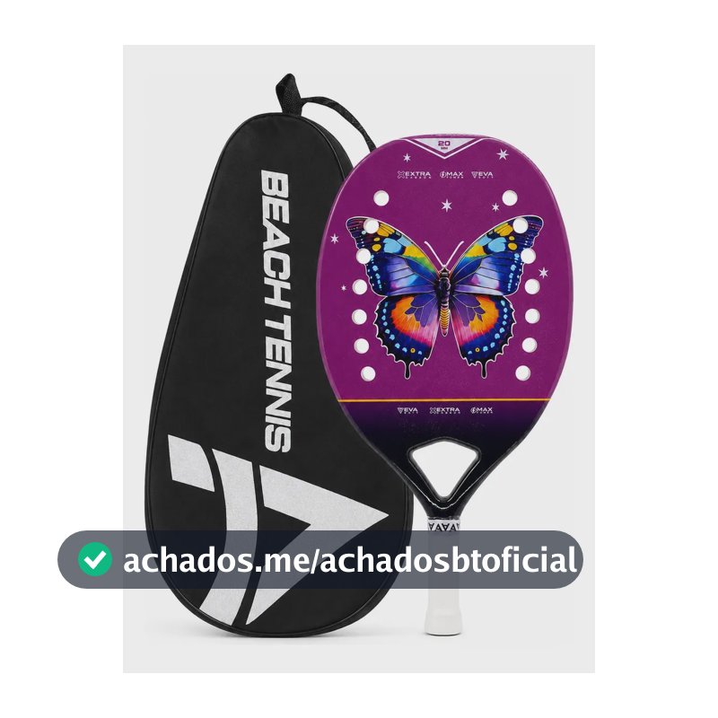 Raquete Beach Tennis Infantil Kids  +  Carbono 3k 04 Borboleta Fada