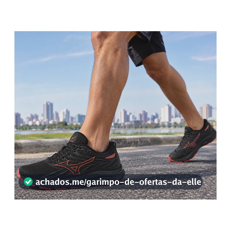 Tenis Mizuno Esportivo Jet 8 Lançamento Academia Treino Preto/preto/vermelho Liso 39