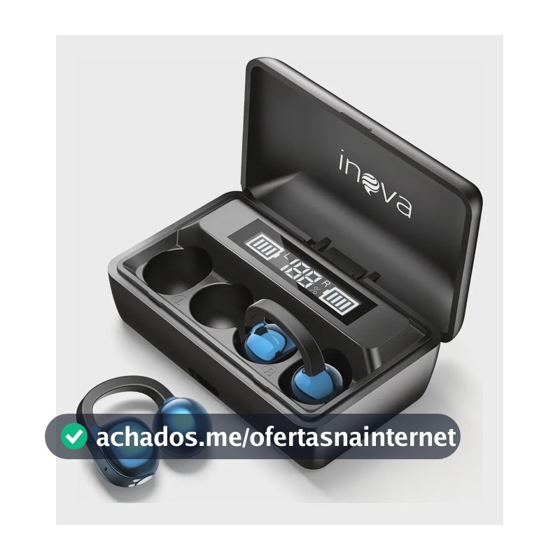 Fone De Ouvido Clip-on Bluetooth 6.0 Esportivo 60hrs Duração Preto