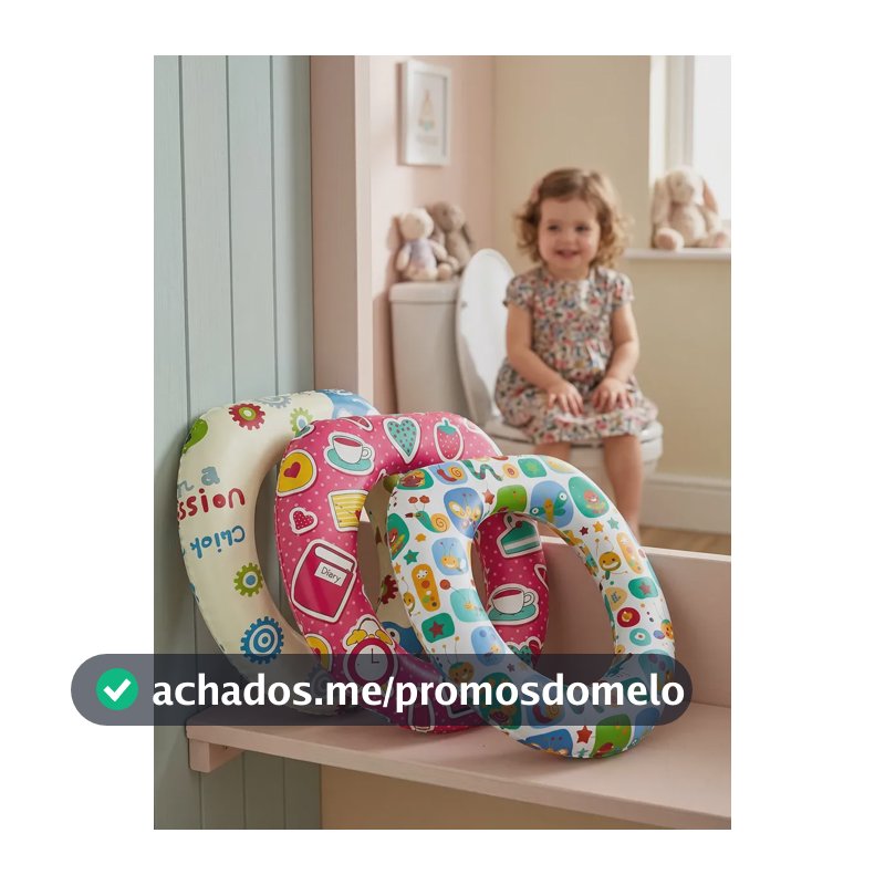 Assento Redutor Sanitário Infantil Almofadado Acolchoado Desfralde Bebê Criança Menina Antiderrapante Antirrespingos Adaptador Vaso Sanitário 2 Em 1 Oval Estampado Macio Plástico Louis Riel Acústico