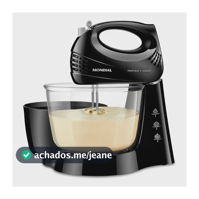 Batedeira Prática B-45-b 2 Tigelas 400w Preta Mondial Cor Preto Frequência 60