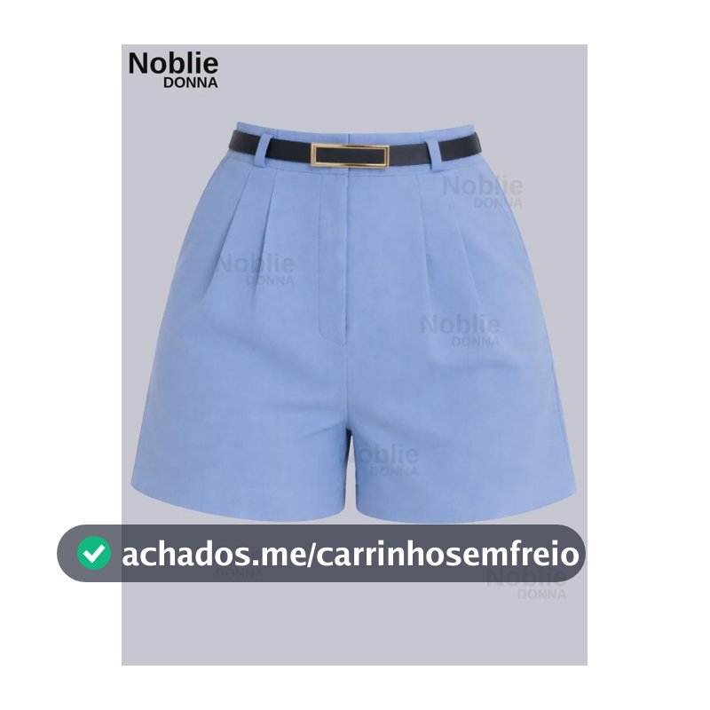 Short Alfaiataria Com Cinto Elegante Feminino Cintura Alta Azul Bebe G3