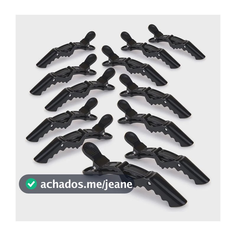 Kit 12 Presilhas Prendedor De Cabelo Bico Jacaré Crocodilo Arte Sedução Presilha Cabeleireiro Penteado