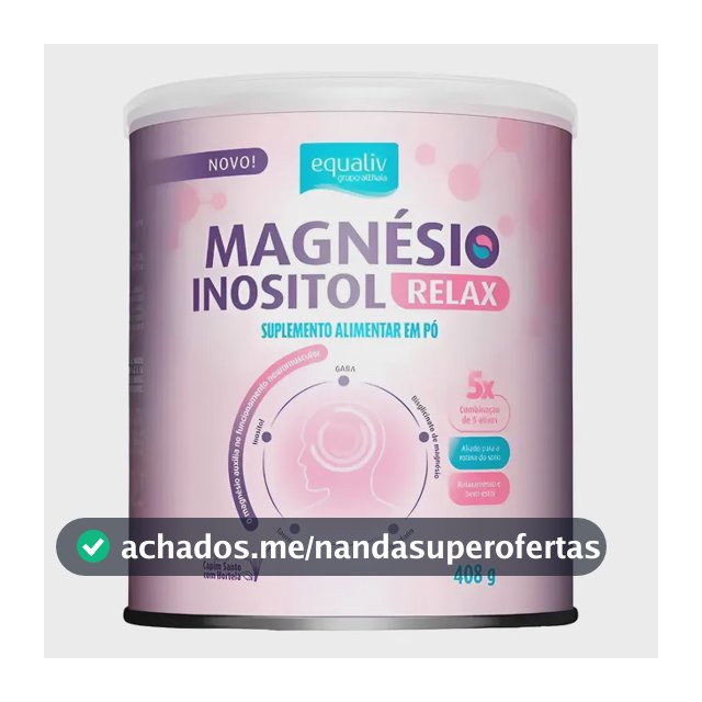 Magnésio/Inositol Equaliv Magnesio Inositol Relax 408g (Gaba + em pó sabor Capim santo com hortelã x 408g