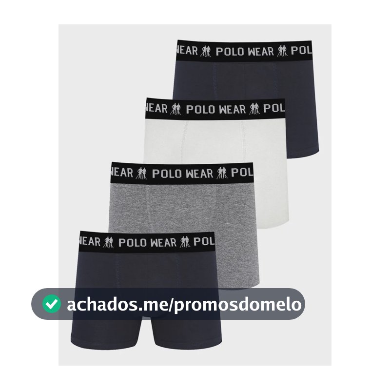 Kit 4 Cuecas Algodão Polo Wear Sortido Sortido Liso M
