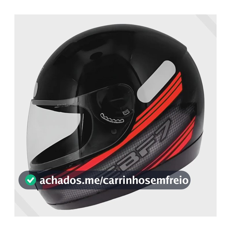 Capacete Moto Ebf 7 Solid Preto Fechado New Carbon Brilhante Vermelho Brilhante 57/58