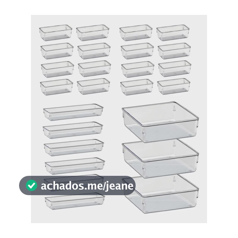 Kit 25 Organizador Modular Multiuso Acrilico Rebirth Cor Cristal