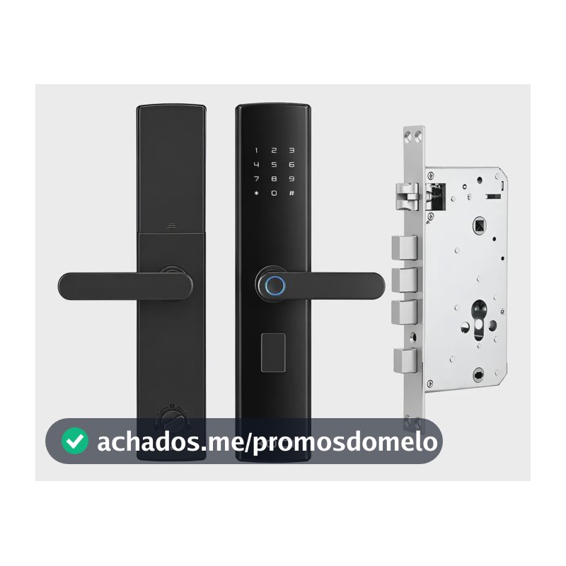 Fechadura Eletronica Digital Digital Quantum Multifuncional Preto