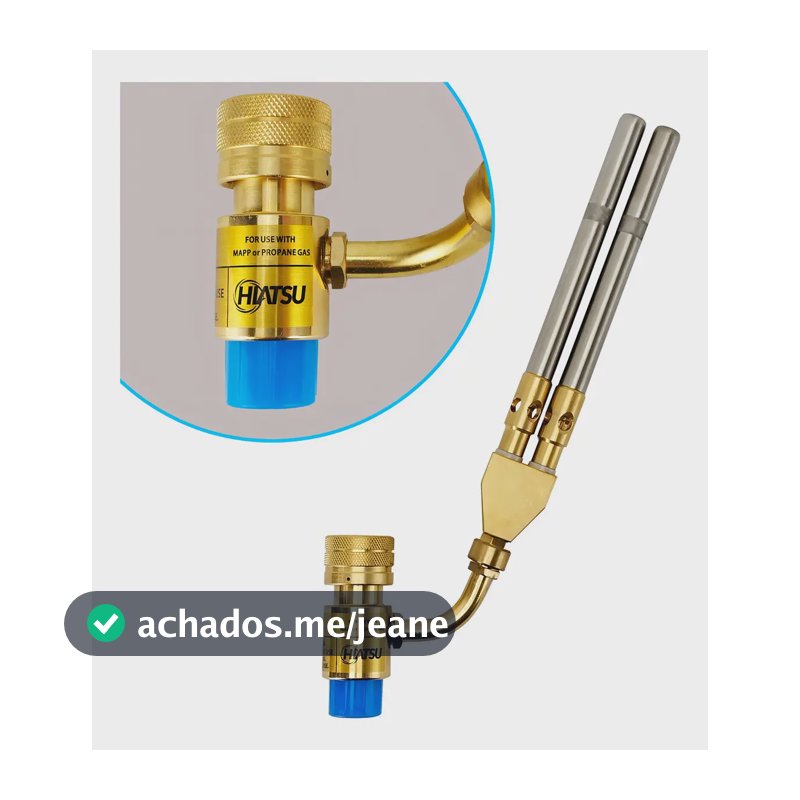 Maçarico Portátil Cano Duplo Ponta Giratória Bronze Hiatsu