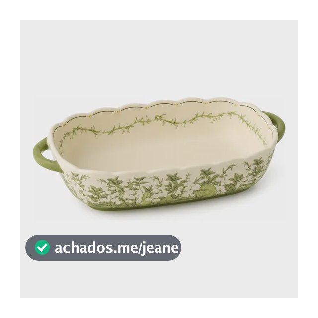 Travessa Refratária De Cerâmica 25cm Com Alças