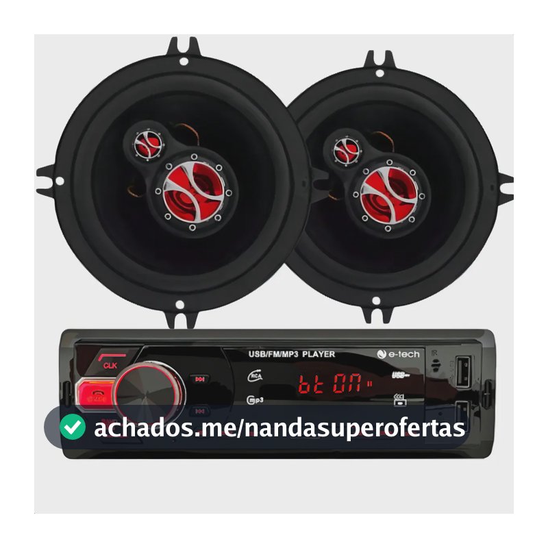 Kit Som Automotivo E-Tech Light, Foxer FZ 6 Polegadas 120 Rms Tnt Full