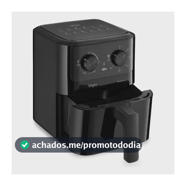 Fritadeira Elétrica Air Fryer Quad Fry 4,2 L,1400w Preto Elgin