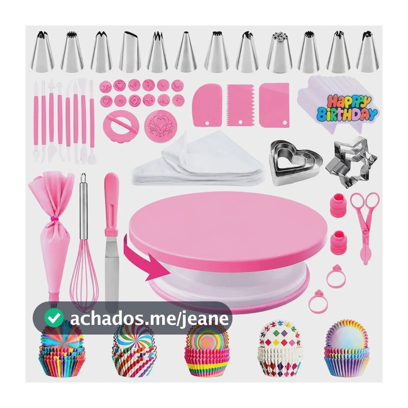 Kit Confeiteiro 255 Peças Para Decoração De Bolos, Com Espátula Decorativa E Saco De Confeiteira, Utensílios Práticos Para Iniciantes E Profissionais Prepararem Tortas E Doces Caseiros Com Facilidade