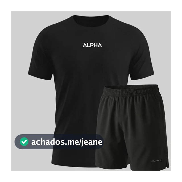Kit Bermuda+camiseta Dry Fitness Academia Alpha