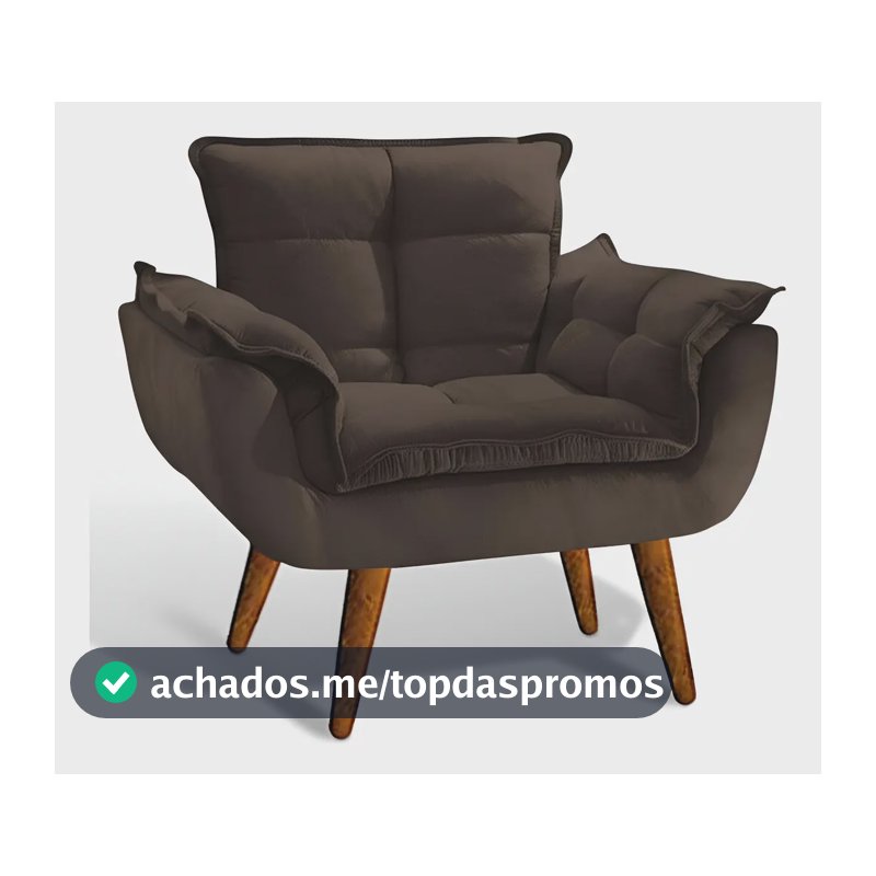 Poltrona Decorativa Opala Para Sala Confortável Arapongas Co Cor Marrom