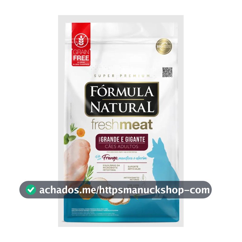 Ração Seca Fórmula Natural Fresh Meat para Cães Adultos Porte Grande e Gigante Frango, Mandioca e Alecrim
