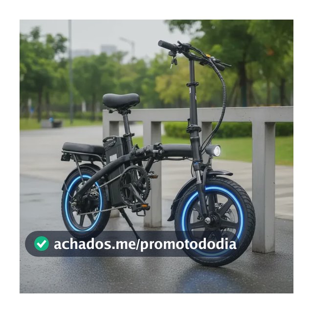 Bicicleta Elétrica Dobrável 350w Bateria 48v 7.8ah + Brinde Preto 14