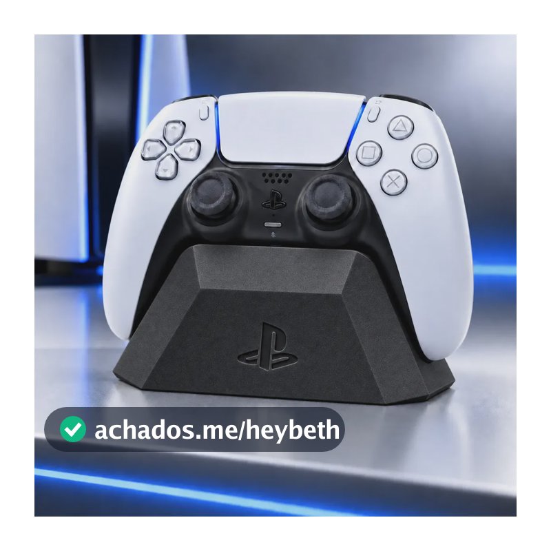 Suporte Para Controle PS5 DualSense De Mesa Organizador Gamer Base Porta Controle PlayStation 5 Preto Decoração Setup Gamer Home Think
