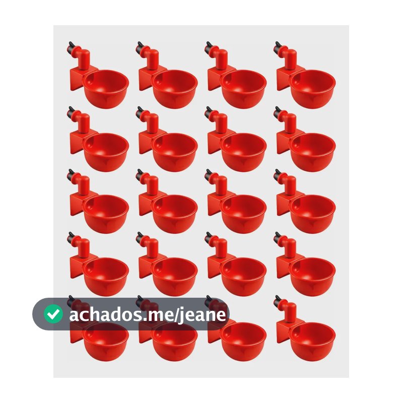 Kit 20 Bebedouros Automáticos Para Aves Galinhas Perus Patos Automatico Vermelho