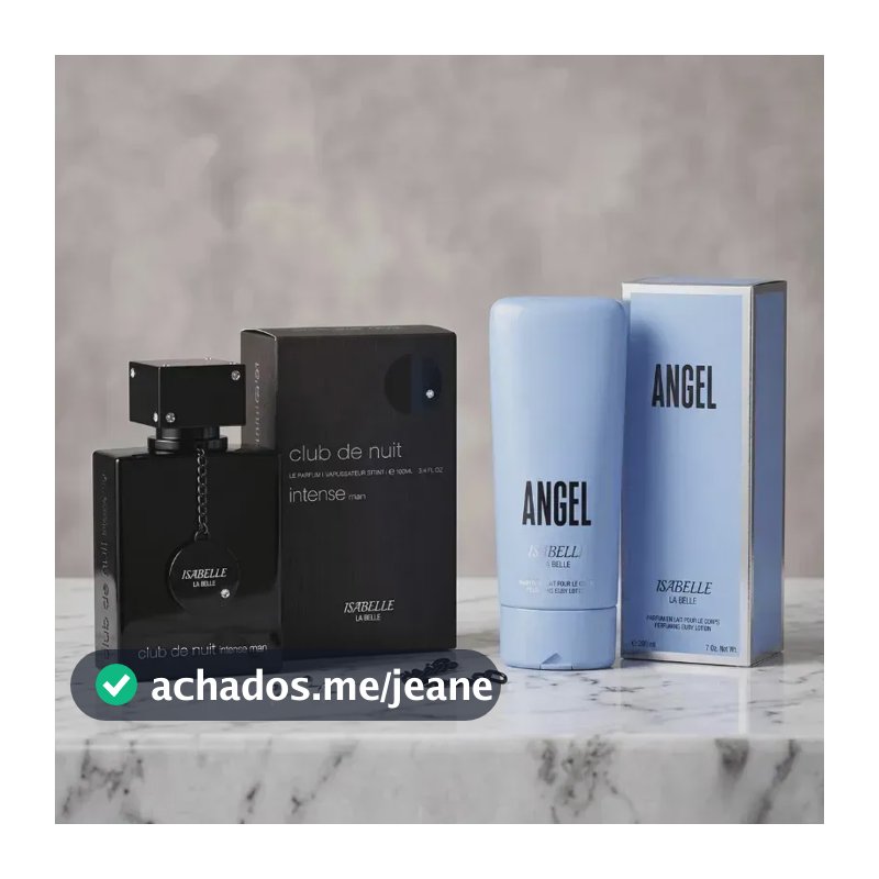 Kit Perfume Club De Nuit Intense Man 100ml + Creme Angel 200ml Isabelle  Alta Fixacao Layering Longa Duracao