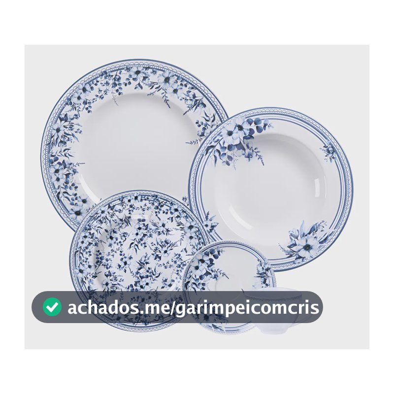 Aparelho De Jantar Tramontina Azzura Em Porcelana Decorada 3 Cor Branco