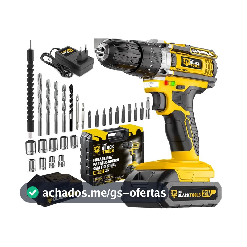 Parafusadeira E Furadeira Impacto The Black Tools Tb-21pw 3/8 Cor Amarelo Frequência 50/60 Hz