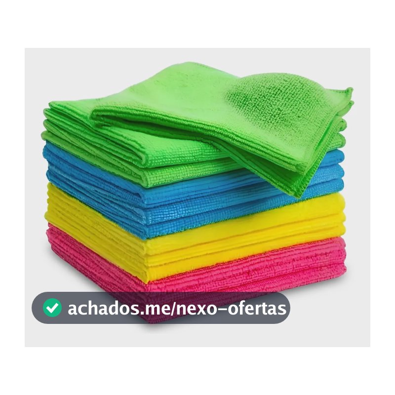 Kit 12 Panos Microfibra Flanela Anti Risco 30x30 Cor Sortido Sortida