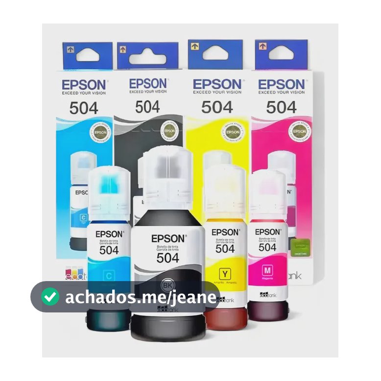 Kit 4 Refil Tinta Epson Ecotank T504 L4150 L4260 L6171 Todas