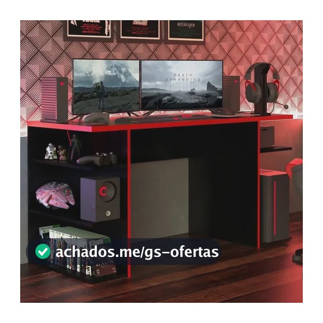 Mesa Para Computador Gamer Madesa 9409 - Preto/vermelho Preto