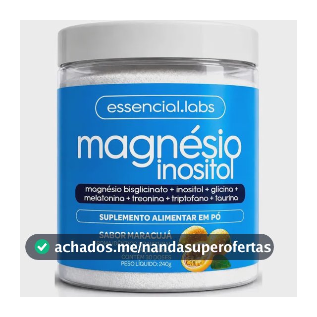 MAGNÉSIO INOSITOL - Fórmula Exclusiva com Magnésio Bisglicinato, Inositol, Glicina, Melatonina, Treonato, Triptofano e Taurina - 240g