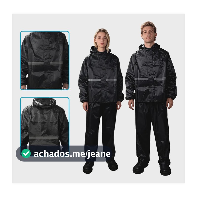 Capa De Chuva Moto Impermeável Pvc Motoqueiro Preto L