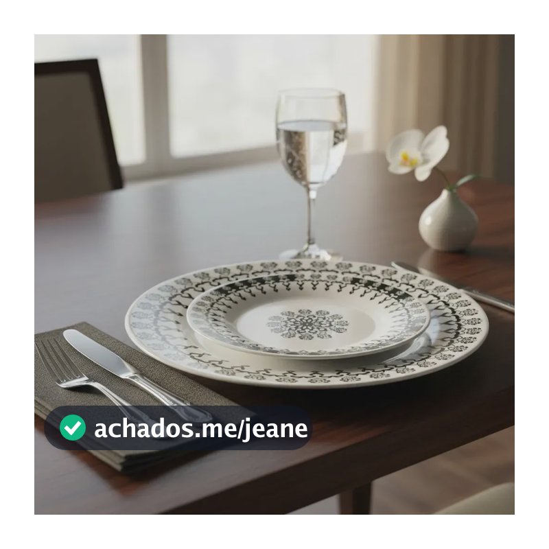 Aparelho De Jantar E Lanche Pratos 12 Peças Donna Folk Biona