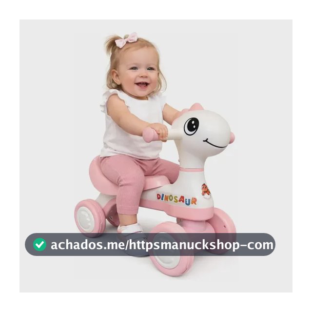 Motoca Infantil De Equilíbrio Com Luz E Som Dino Rosa