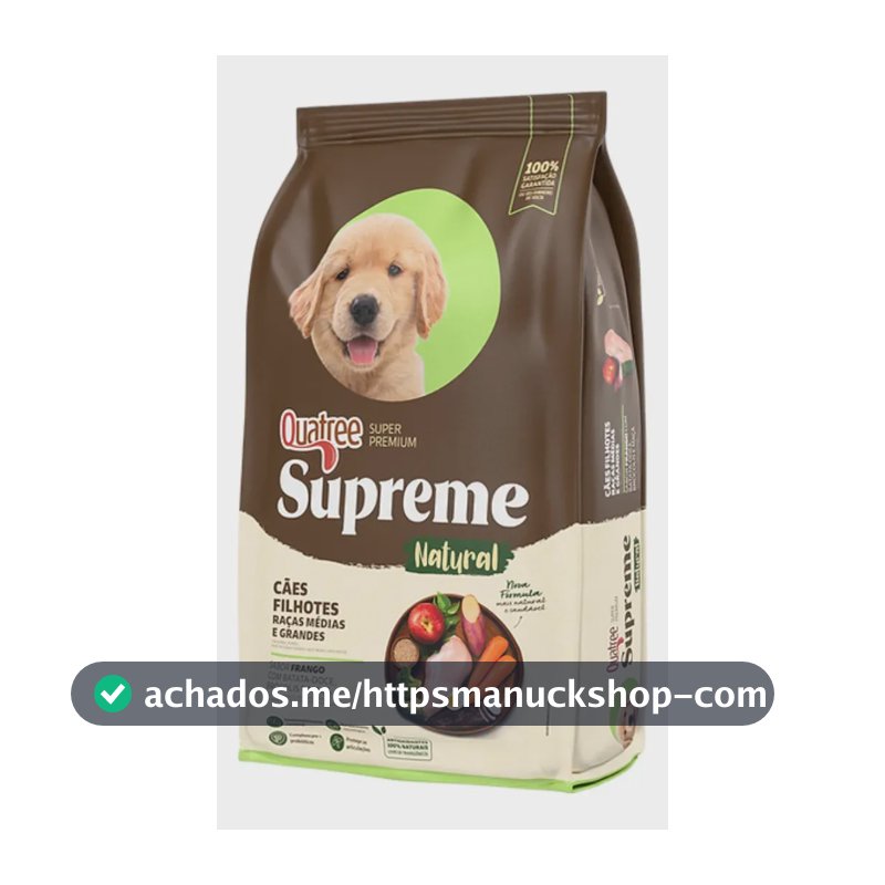 Alimento Quatree Super Premium Supreme Para Cão Filhote De Raça Média E Grande Sabor Frango E Batata Doce Em Saco De 10.1kg
