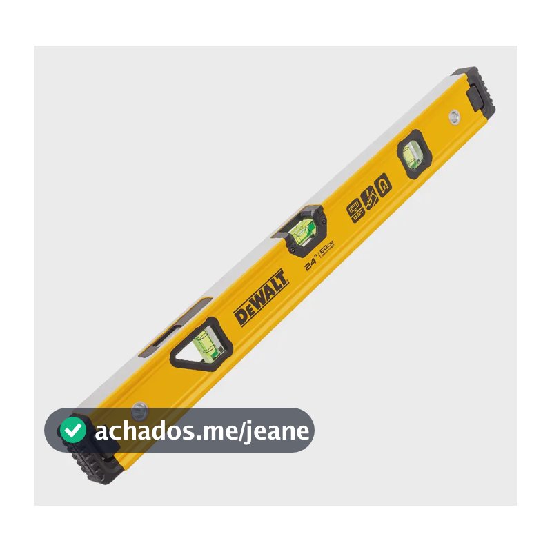 Nível De Alumínio 24'' Com 3 Bolhas E Base Magnética Dewalt
