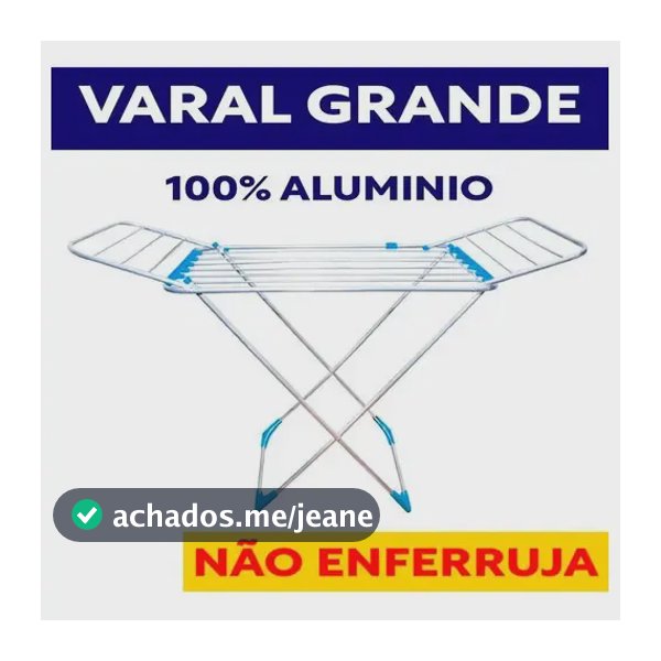 Varal P/ Roupas De Chão 100% Alumínio Grande Reforçado Com Abas Dobrável Retrátil Resistente Não Enferruja Não Marca Piso - Sombrisul