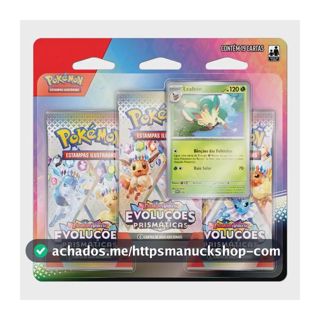 Pokémon Tcg Blister Triplo Evoluções Prismaticas Leafeon