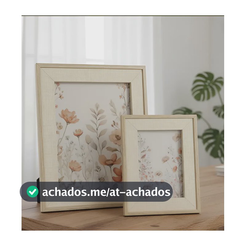 2 Porta Retrato Decorativo Foto 10x15 15x20 Quadro Mesa Rustico Bege