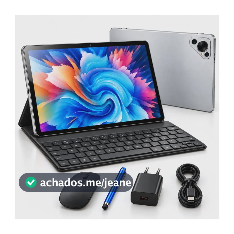 Tablet 10.1 Polegadas Android 16GB+523GB Com Teclado Mouse Caneta Tela Grande