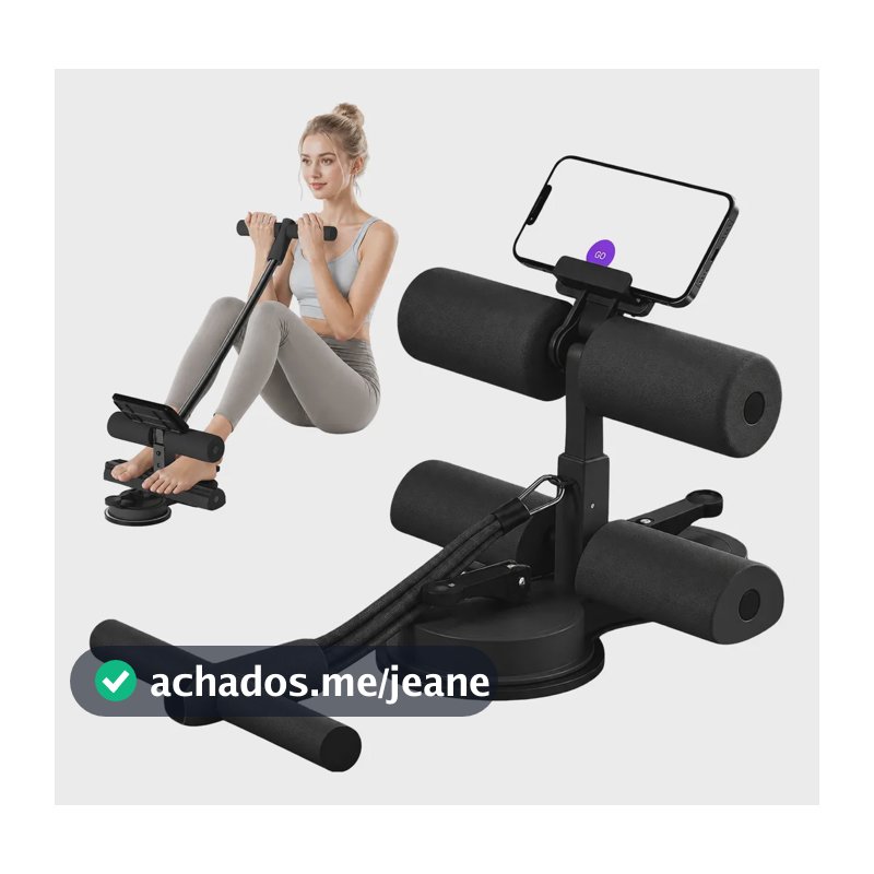 Aparelho Abdominal Wesapor JFQ Preto com Ventosa e Suporte p/ Celular para Treino Doméstico