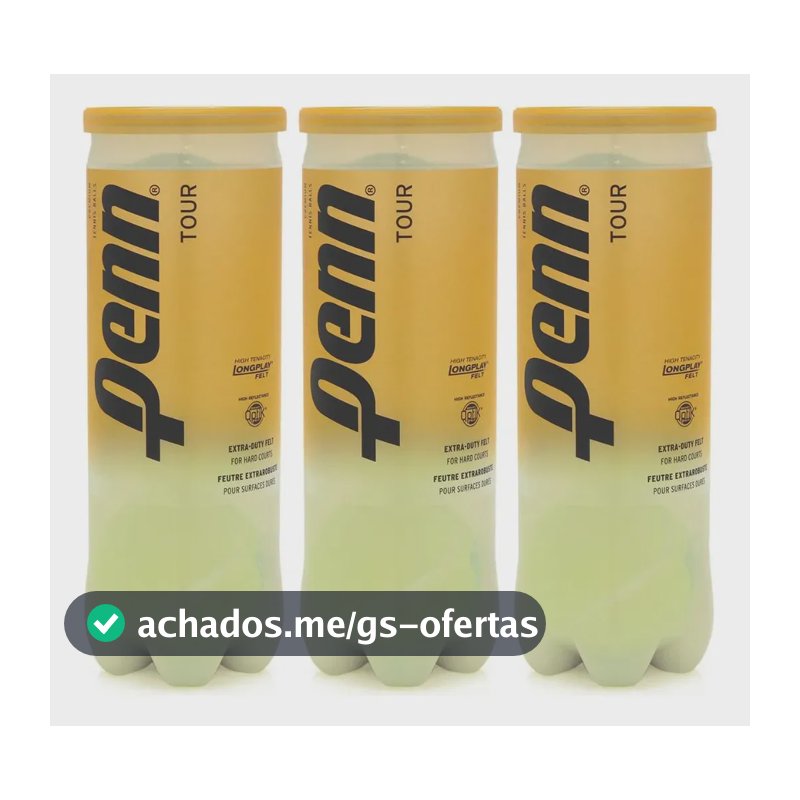 Bola De Tênis Penn Tour Premium Extra Duty Pack Com 3 Tubos