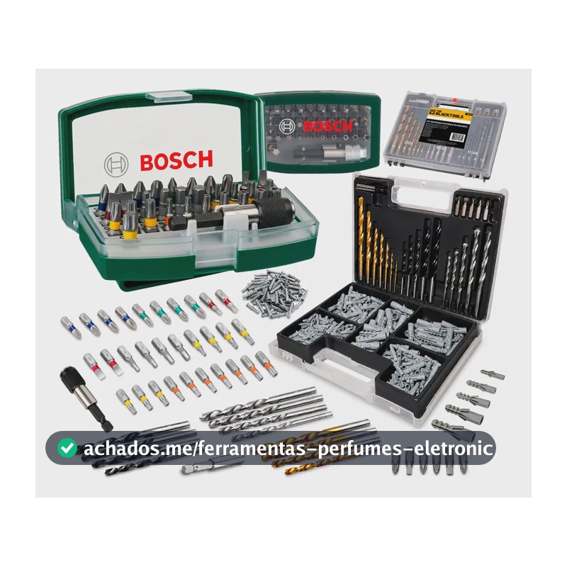 Kit Bosch De Pontas/bits 32 Pcs + Kit Jogo Multiuso 300 Pcs