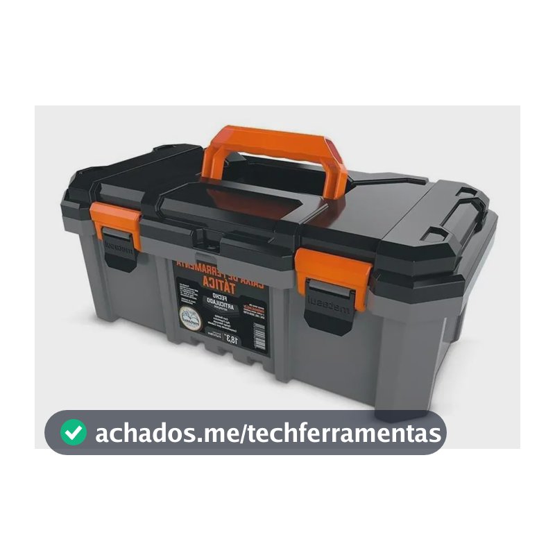 Caixa De Ferramentas Tática Cinza 18,3 Polegadas Metasul