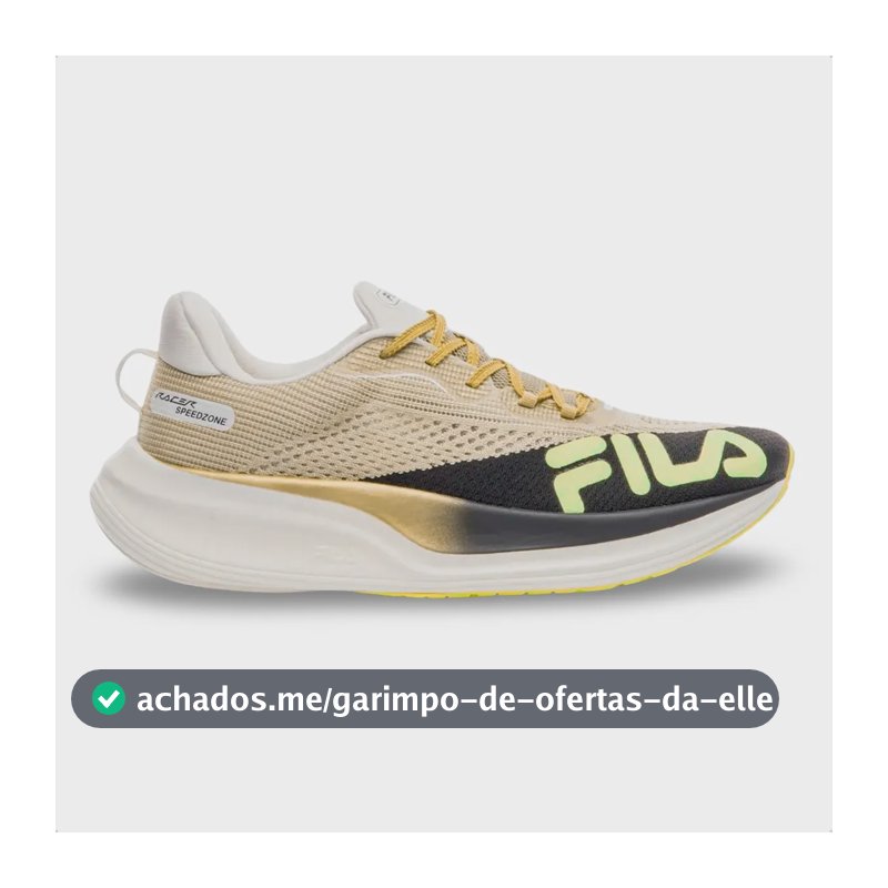 Tênis Fila Feminino Racer Speedzone Corrida  Dourado E Preto 37 Br