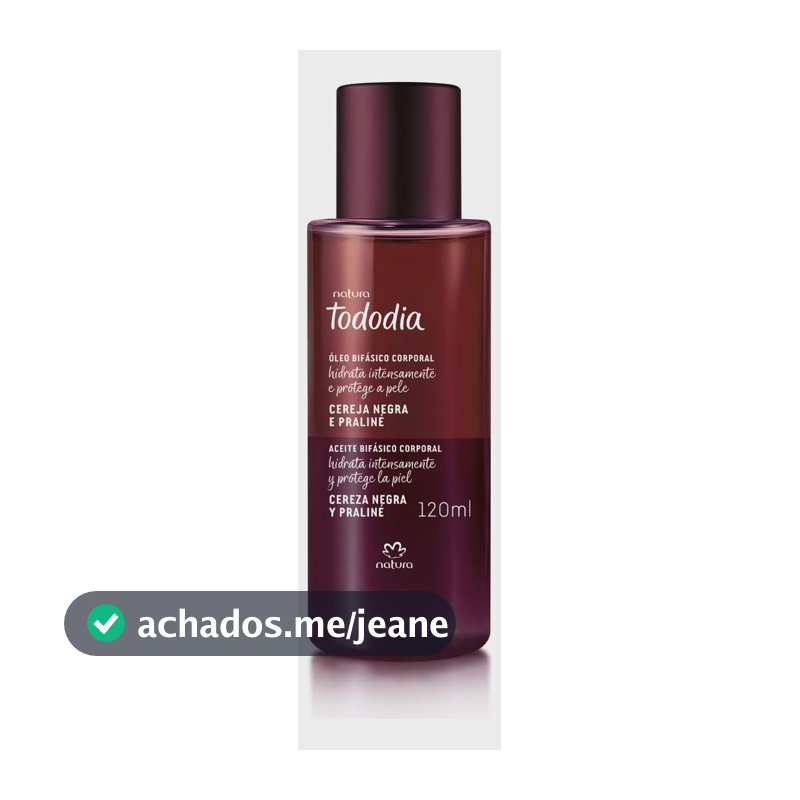 Óleo Corporal Bifásico Natura Tododia Cereja Negra E Praline