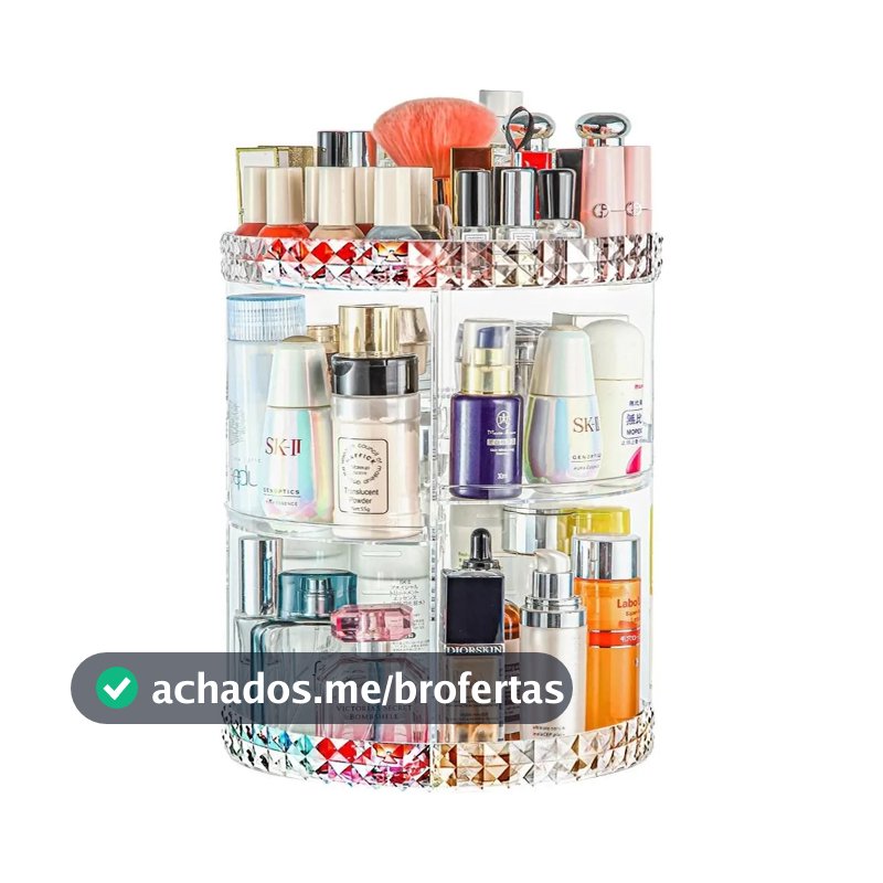 Organizador Maquiagem Acrílico Giratório Suporte Cosmético Cor Transparente