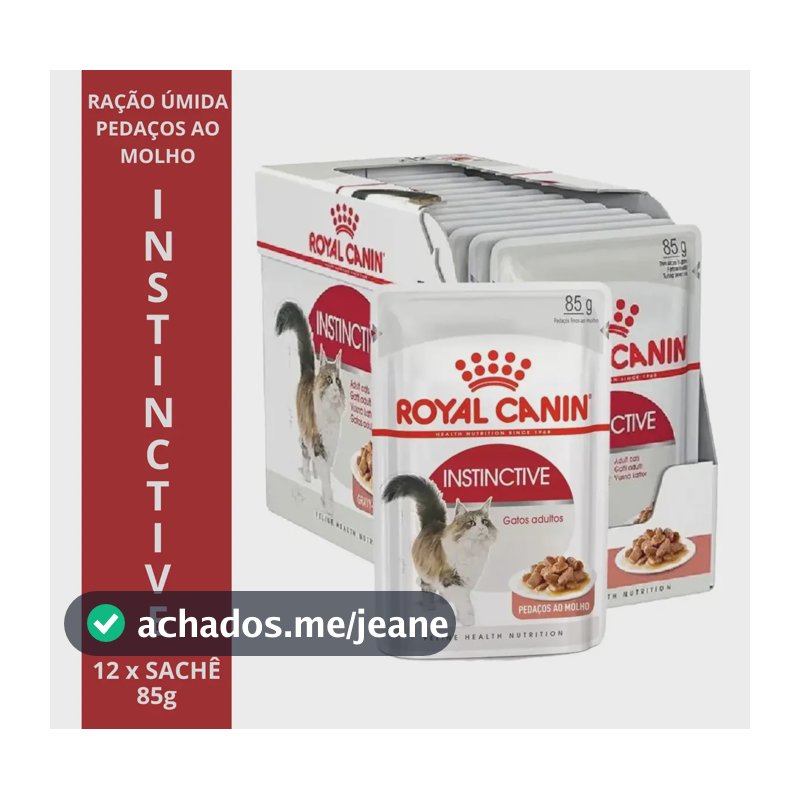 Ração úmida Royal Canin Instinctive para gato adulto kit 12x85g