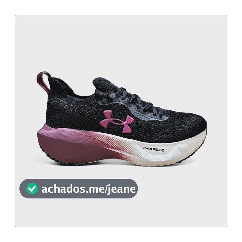 Tênis Feminino Corrida Treino Conforto Under Armour Slight Black/black/fuchsia 34