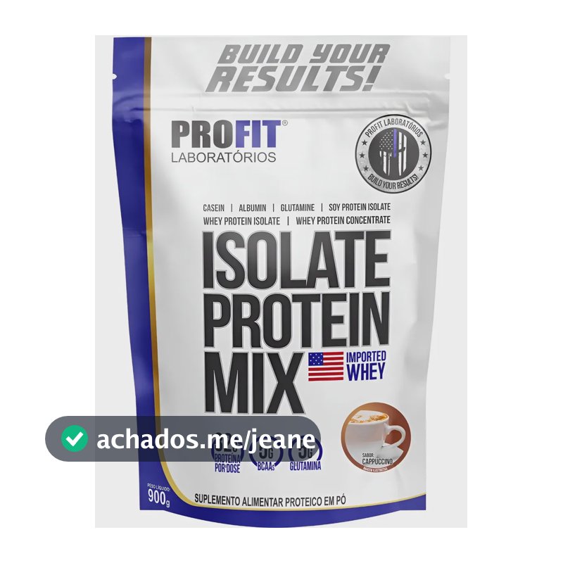 Isolate Protein Mix Whey Isolado Bcaa Glutamina Profit Labs Cappuccino 900g